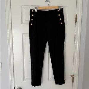 Banana Republic Avery Straight-Leg Pants with Gold Buttons